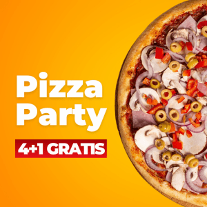Pizza Party 4 + 1 Gratis